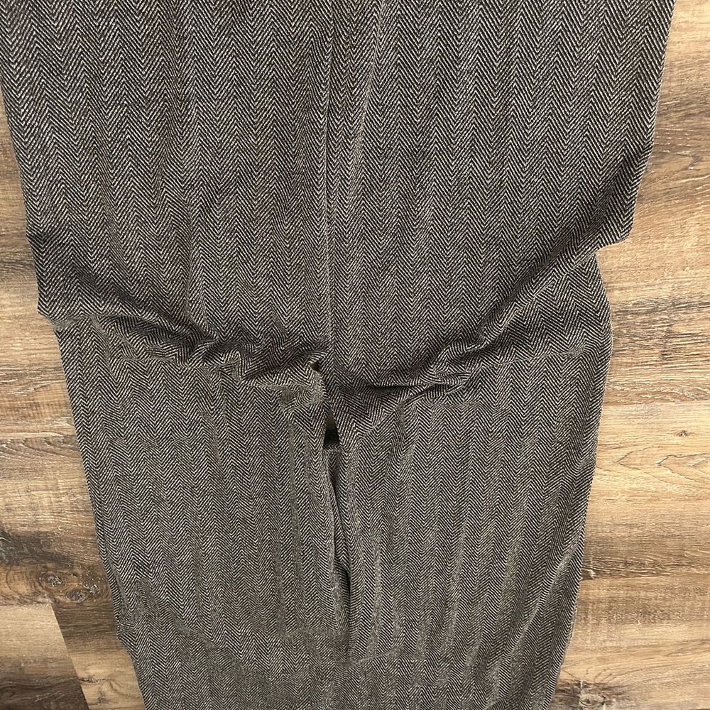 Express Black and Gray Herringbone Pants wide leg with side zip & elastic waist